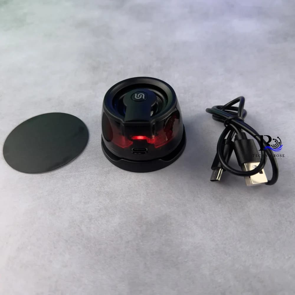 مینی اسپیکر بلوتوثی مگنتی پورودو PD-STMS3W-BK با نورپردازی RGB — تصویر ۸