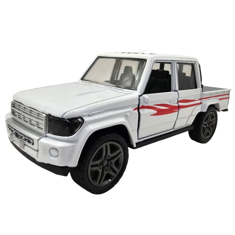ماکت ماشین ناب سل مدل پیکاپ تویوتا هایلوکس دو کابین فلزی موزیکال چراغدار عقب کش کد Toyota Hilux Metal Musical Rear Light Pull Code — تصویر ۴