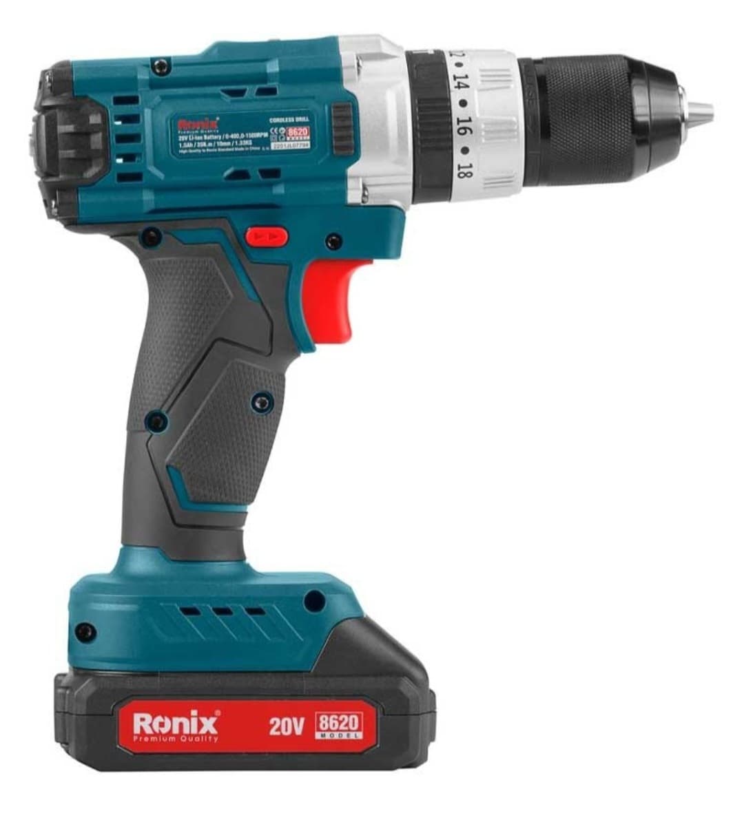 کیت دریل شارژی 20 ولت 53 پارچه رونیکس RS-8620 — تصویر ۲
