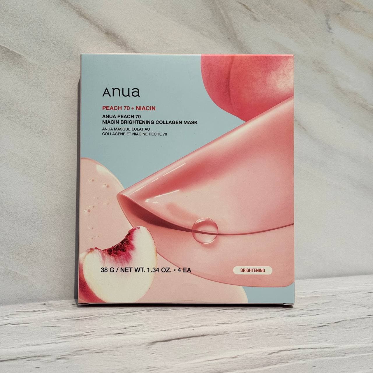 ماسک ورقهای کلاژن هلو و نیاسینامید آنوا پک 4 ورقی Anua Peach 70 + Niacin Brightening Collagen Mask
