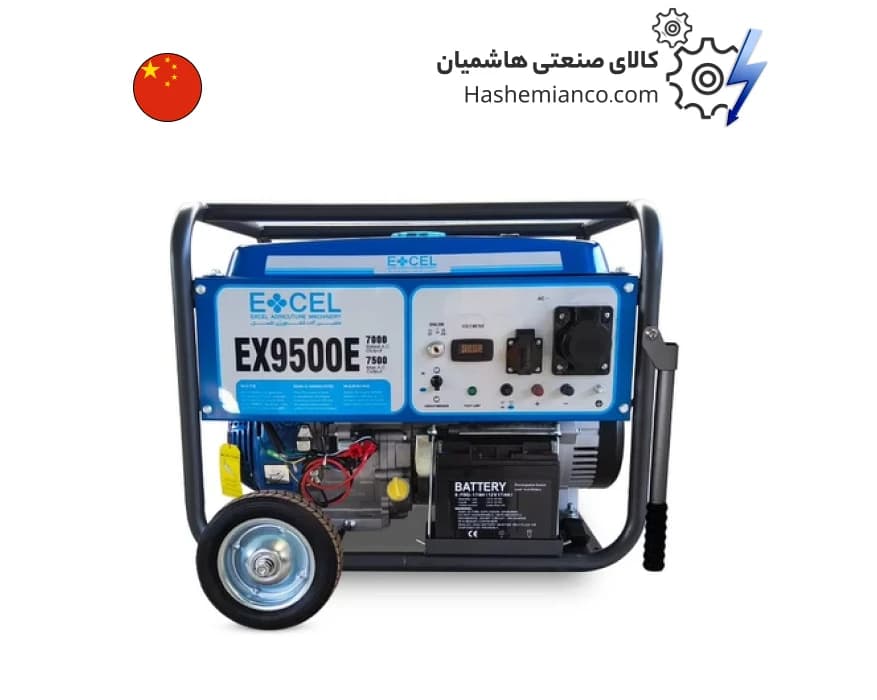 موتور برق اکسل بنزینی چرخدار مدل EX9500E اکسل