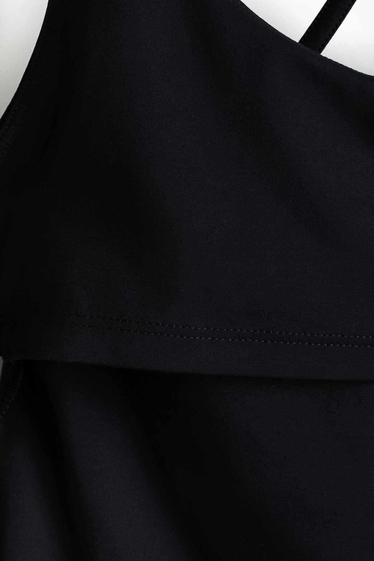 زیرپیراهن ورزشی اچ اند ام دخترانه پلی استر مشکی راسته Fitted/فیت ورزش | H&M 1321558 CN — تصویر ۷