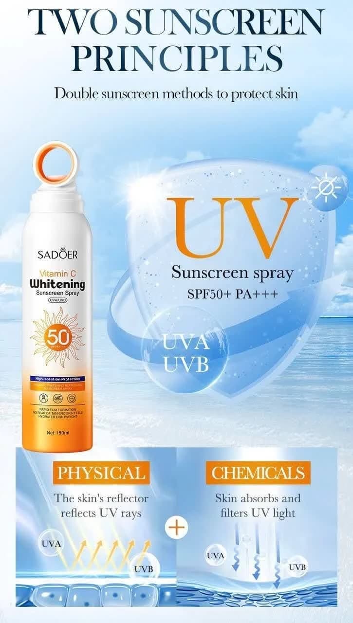 اسپری ضدآفتاب ضدلک ویتامین C برند SPF50 SADOR — تصویر ۸