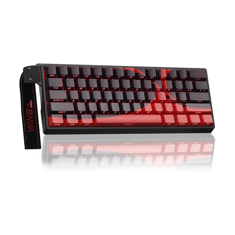 کیبورد سیم دار گیمینگ AULA WIN 60 HE MAX BLACK+RED WING CHUN MAGNETIC SWITCH