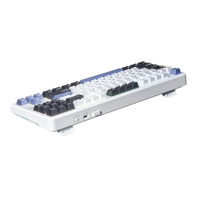 کیبورد سیم دار گیمینگ AULA F87 WHITE+GRAY+BLUE GRAY WOOD SWITCH V3 — تصویر ۳