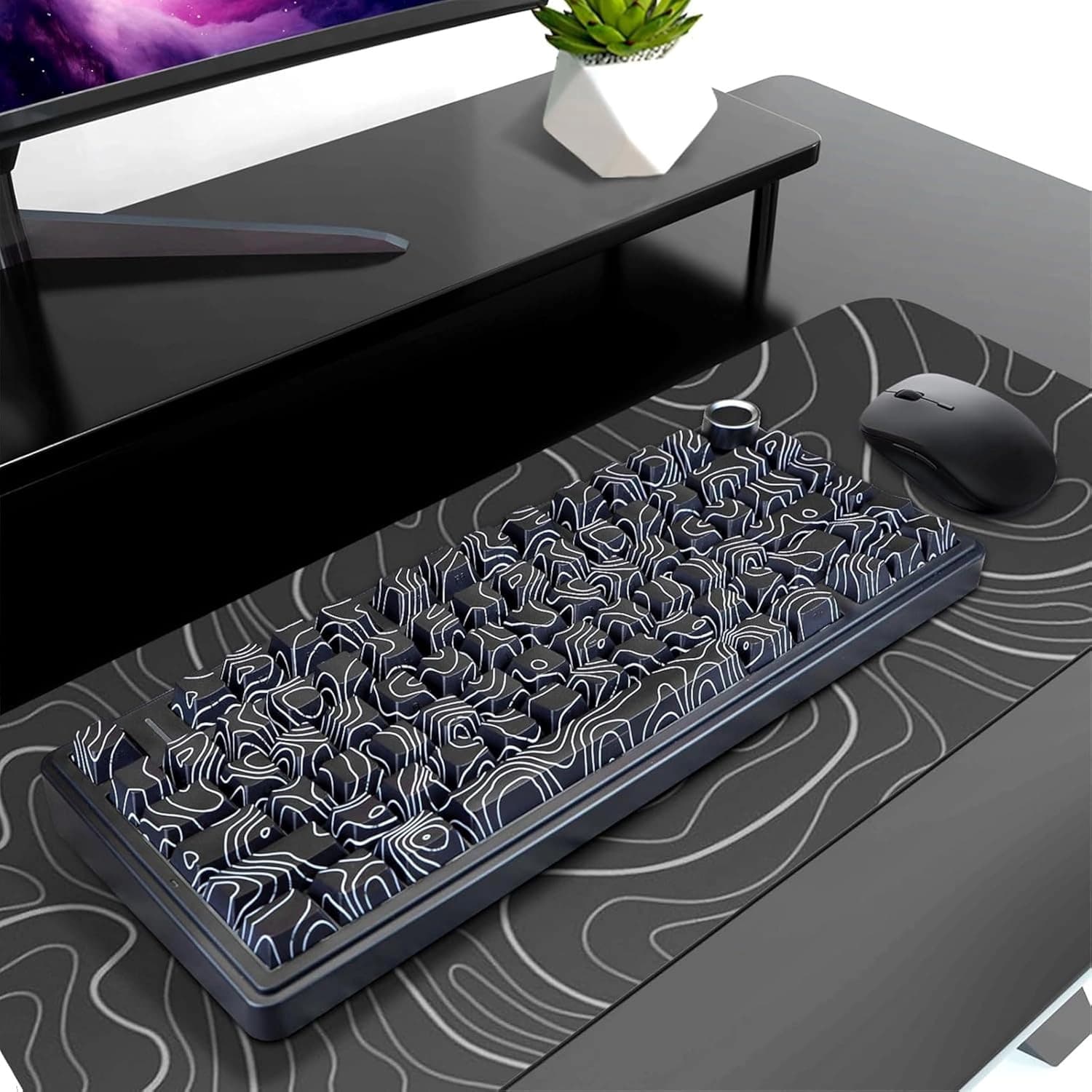 کیبورد بی سیم گیمینگ AULA F75 BLACK CONTOUR SEIYA SWITCH — تصویر ۶