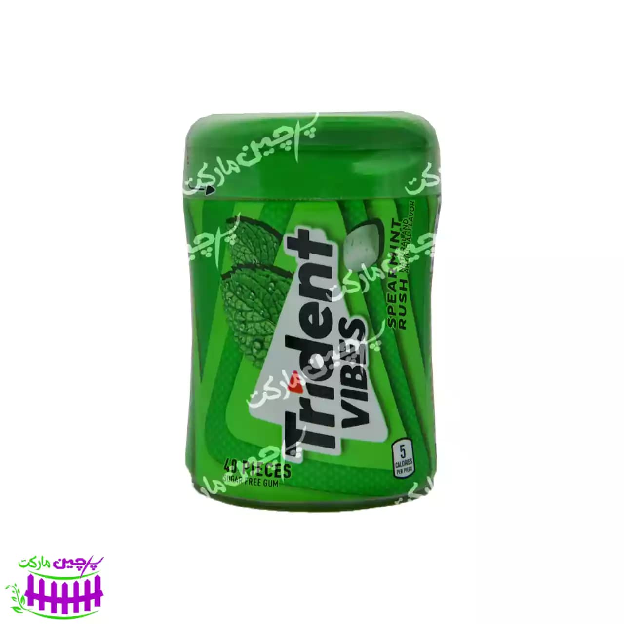آدامس نعنا سبز وایبز ( بدون شکر ) 40 عدد تریدنت – trident