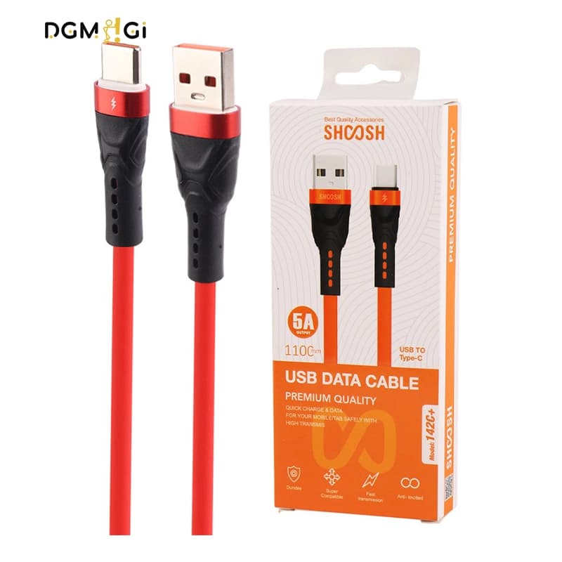 کابل تایپ سی فست شارژ 5 آمپر شوش مدل +SH142C