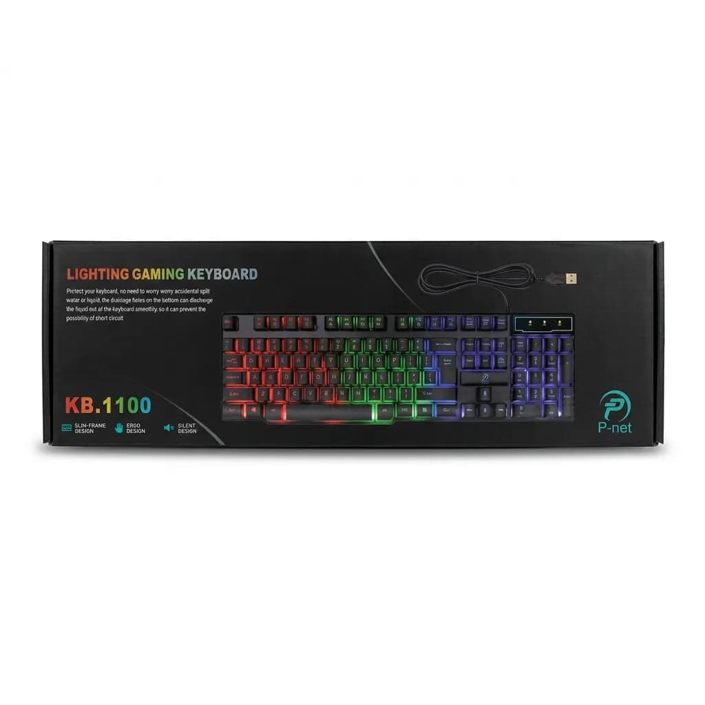 کیبورد RGB سیم دار پی نت مدل KB-1100 — تصویر ۲