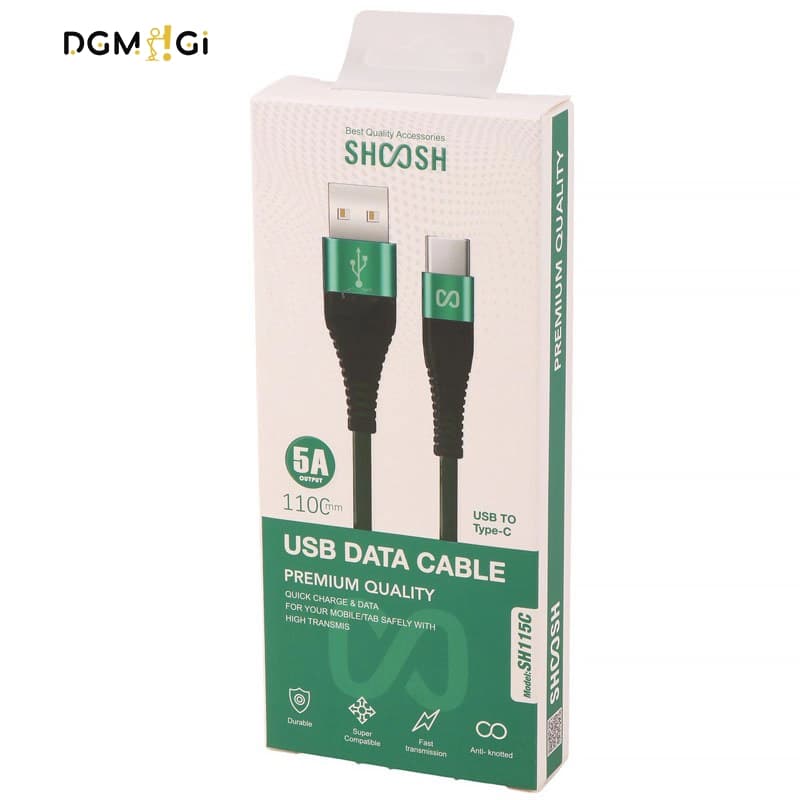 کابل تایپ سی فست شارژ 5 آمپر شوش مدل SH115C — تصویر ۲