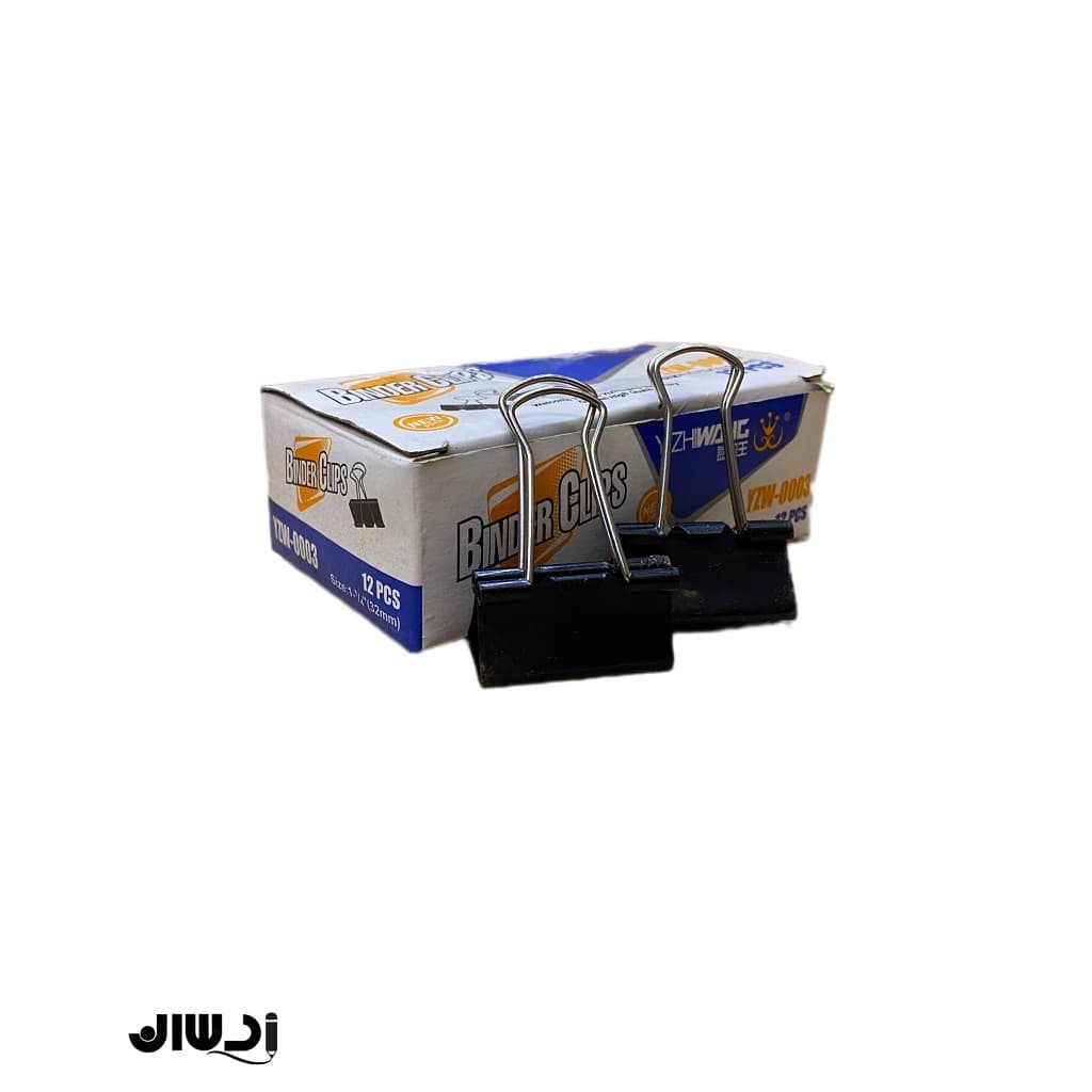 گیره دوبل فلزی سایز ۵۱ میلی متر بسته ۱۲ عددی