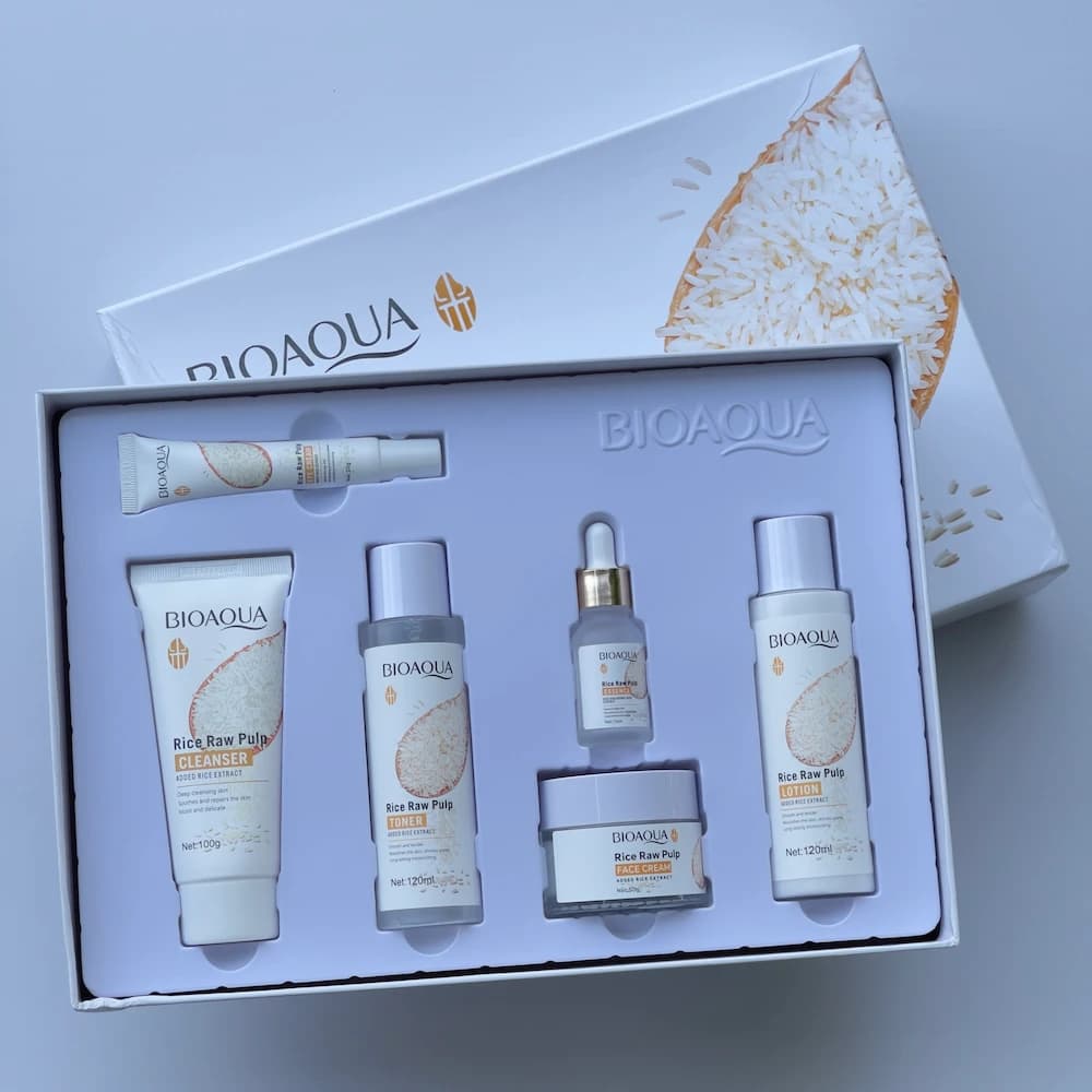 پک روتین مراقبت پوستی ۶ تکه عصاره برنج خام بیواکوا | Bioaqua Rice Extract Skincare Routine Set 6pcs