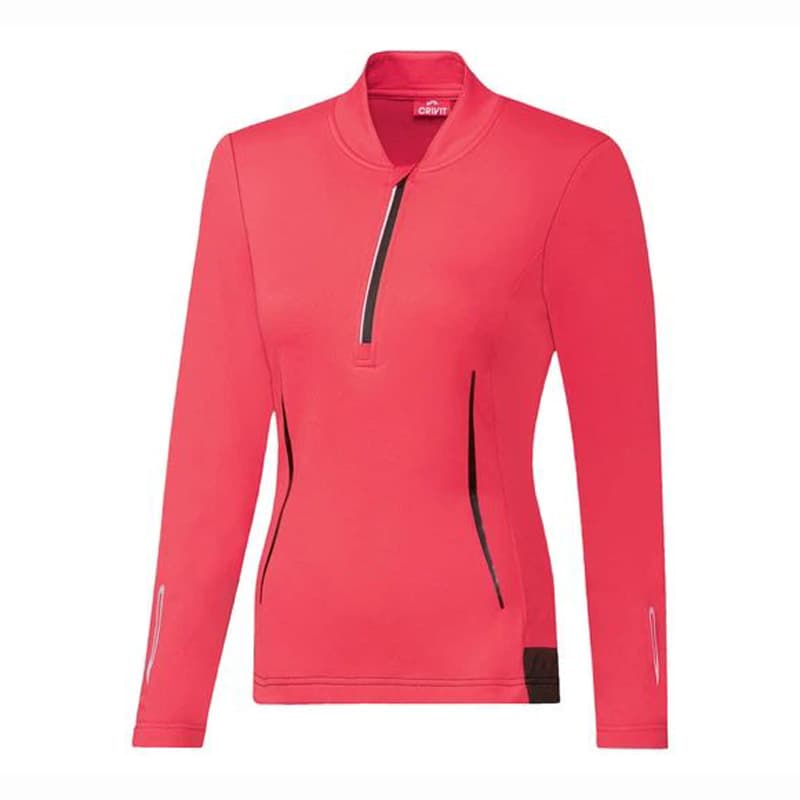 نیم زیپ ترمال دوچرخه سواری زنانه کریویت Crivit Thermal Cycling Half Zip صورتی شبرنگی