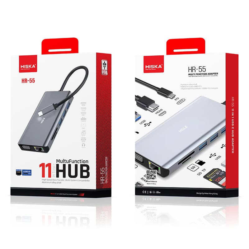 هاب 11 پورت USB-C هیسکا مدل HR-55 — تصویر ۴