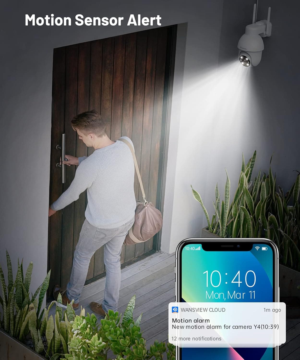 دوربین مداربسته Outdoor GALAYOU مدل Y4 با دید در شب رنگی و کیفیت 2K — تصویر ۳
