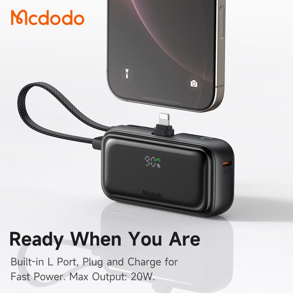 پاوربانک 22.5 وات 5000 مک دودو مدل MCDODO MC-7800 با پورت لایتنینگ و کابل متصل تایپ سی — تصویر ۲