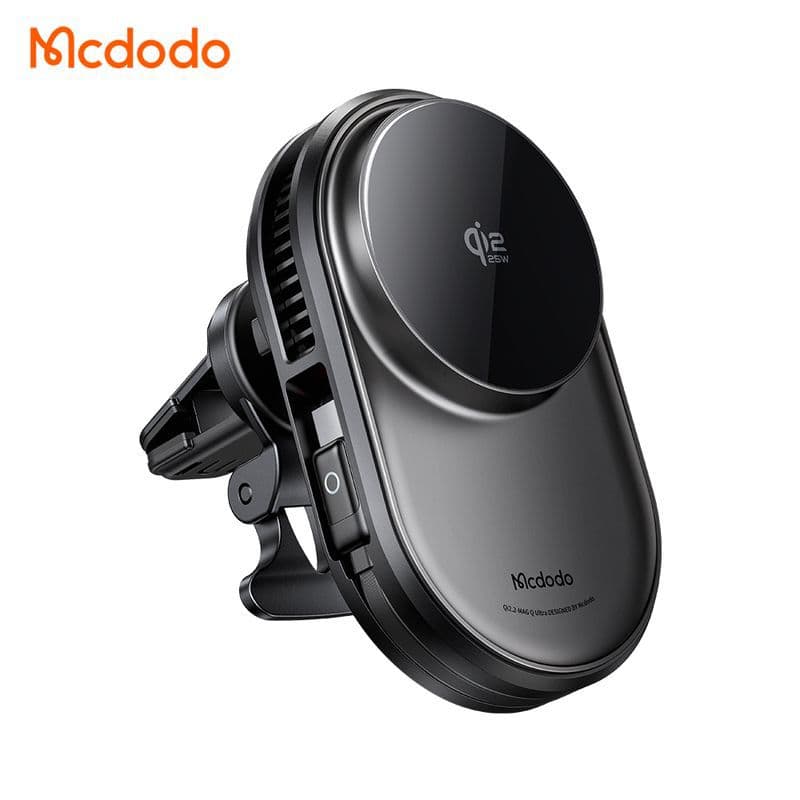 هولدر وایرلس شارژر 25وات+فن خنک کننده+تکنولوژی Qi2.2 مک دودو مدل MCDODO CH-8400 با کابل جمع شونده تایپ سی