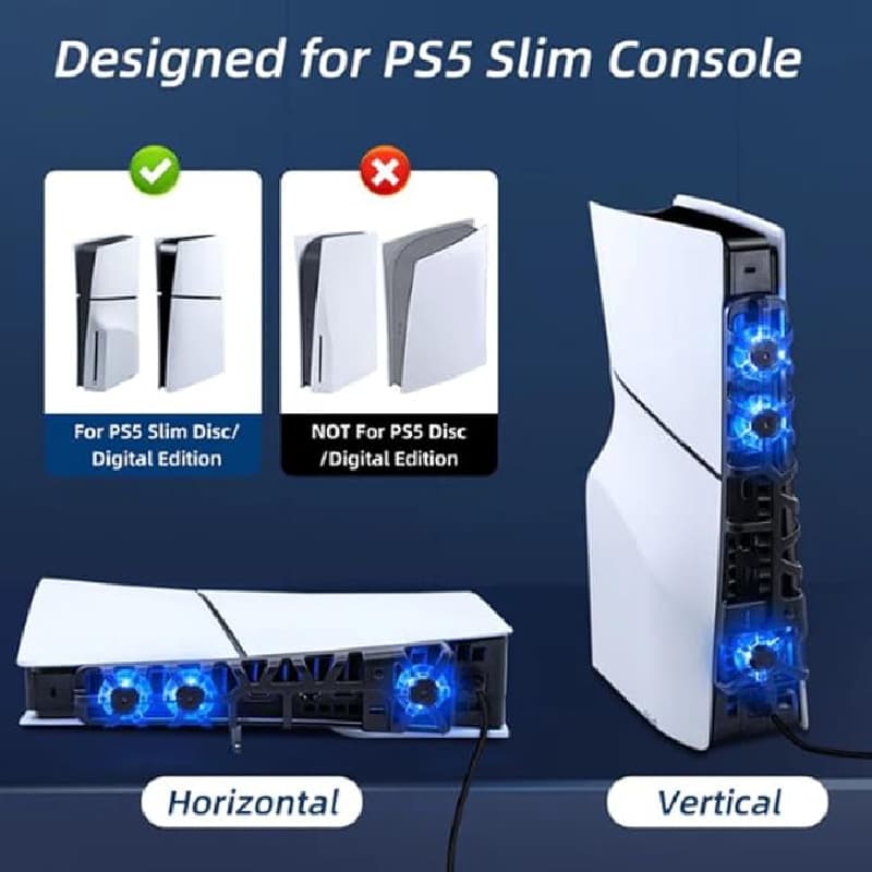 فن خنک کننده دابی Dobe TP5-3538S برای PS5 Slim – مشکی — تصویر ۸