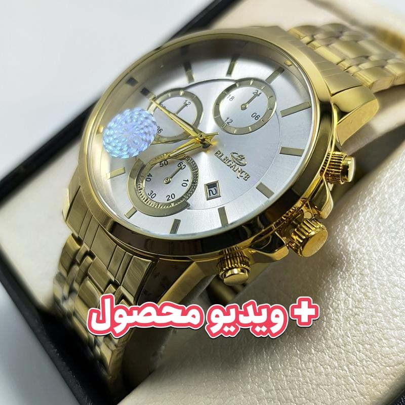 ساعت مردانه الگانس تاریخ دار – رنگ ثابت – طرح سه موتور – 122101