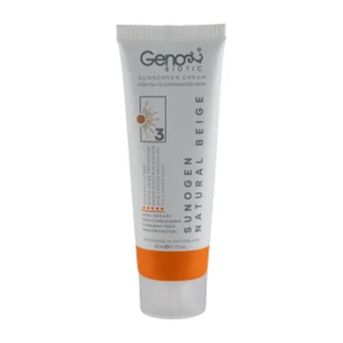 کرم ضد آفتاب بژ طبیعی ژنوبایوتیک با SPF50 — تصویر ۲