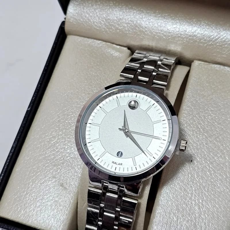 ساعت مردانه والار استیل صفحه سفید تاریخ دار – 110001