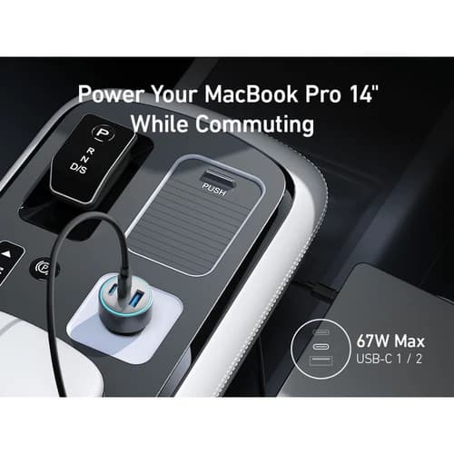 شارژر فندکی انکر Anker USB-C 535 Car Charger 67W Compact 3-Port – مدل A2731 — تصویر ۳