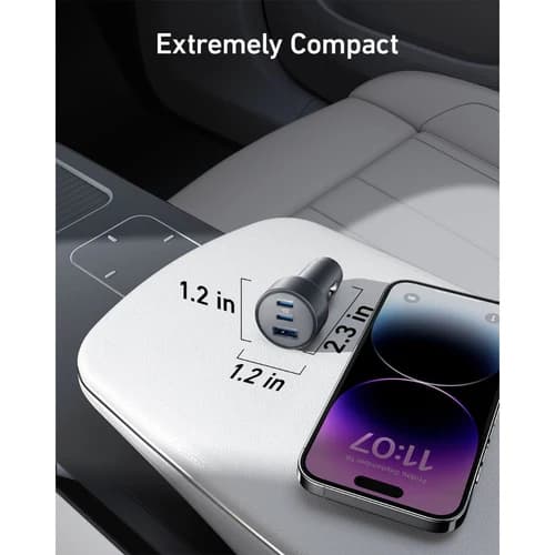 شارژر فندکی انکر Anker USB-C 535 Car Charger 67W Compact 3-Port – مدل A2731 — تصویر ۵