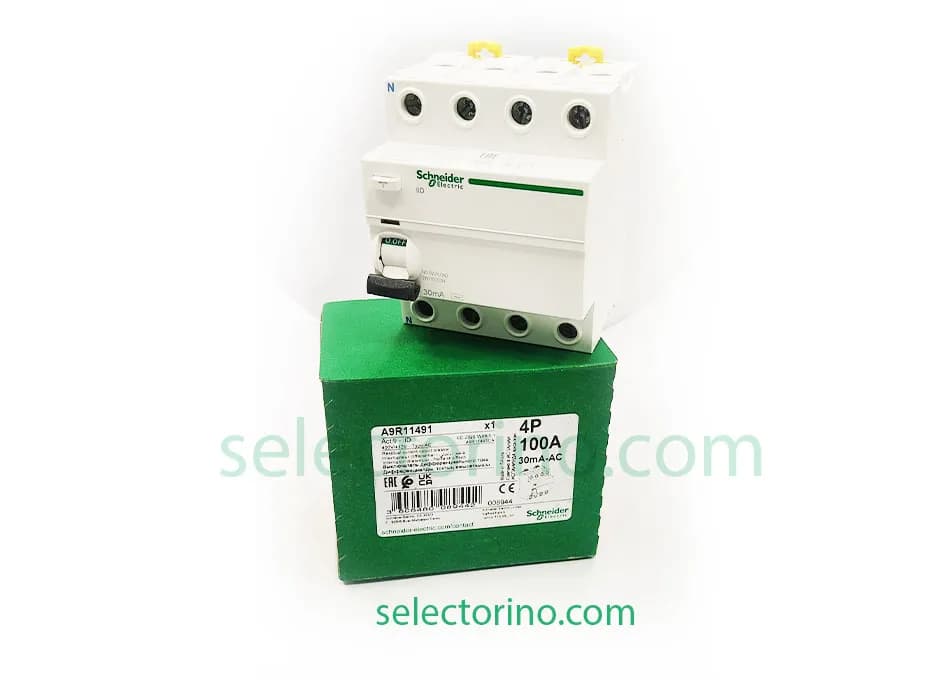 محافظ جان سه فاز 100 آمپر30 میلی آمپر A9R11491 Schneider — تصویر ۵