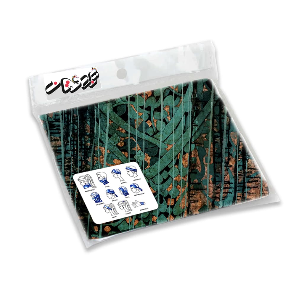 اسکارف ورزشی هزاردستان طرح نقاشی خط مدل das53 — تصویر ۳