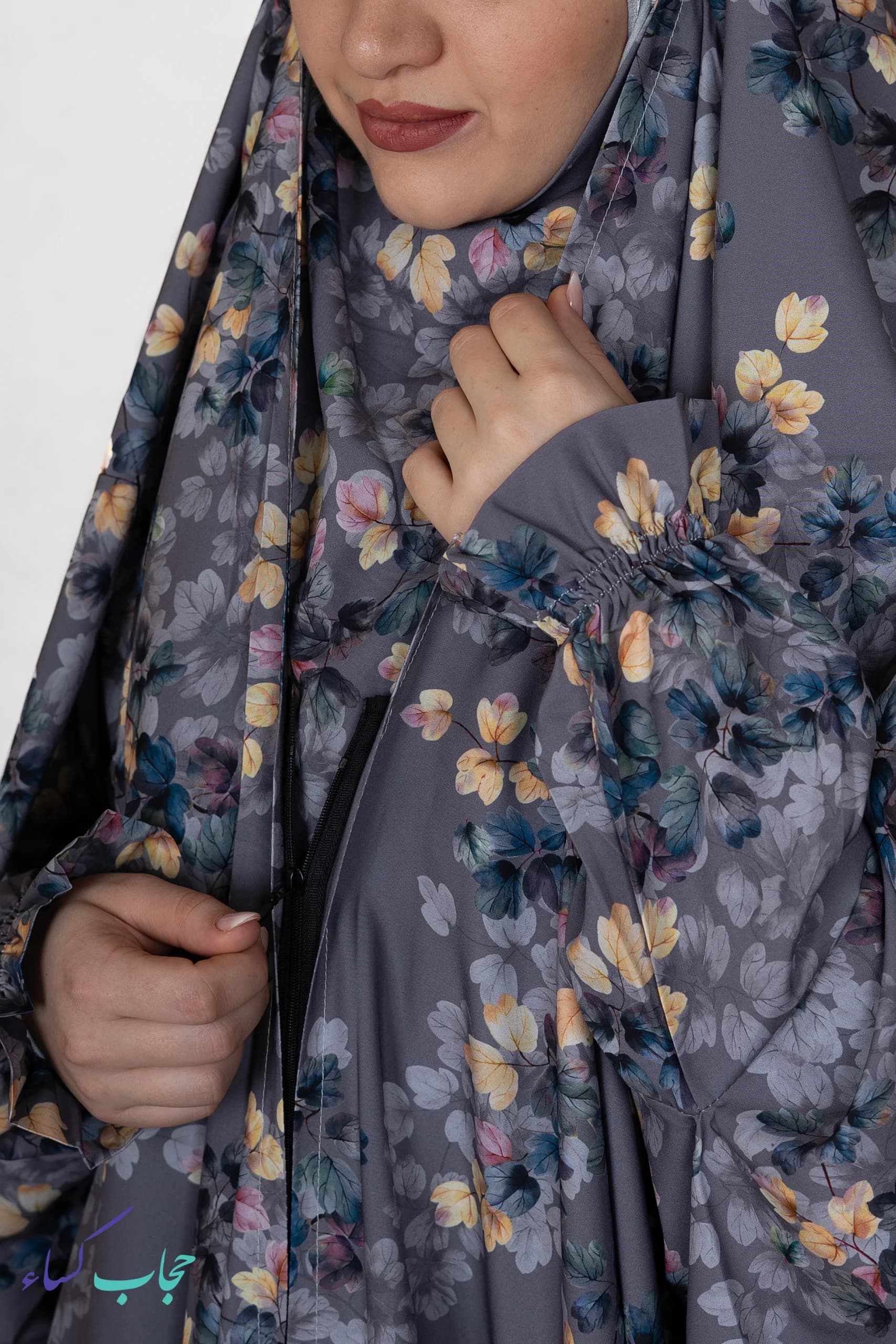 چادر مجلسی سهبعدی مدل یاس طوسی — تصویر ۳