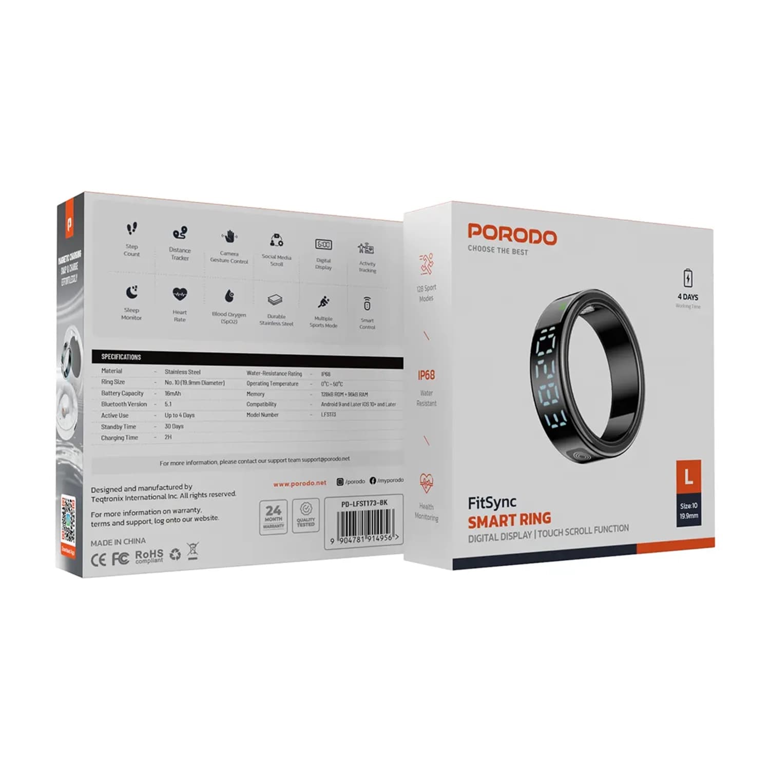 حلقه هوشمند پرودو FitSync Smart Ring Size — تصویر ۵