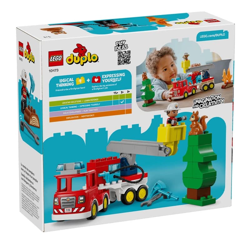 لگو Fire Truck with Hose and Firefighter سری دوپلو کد 10473 — تصویر ۲