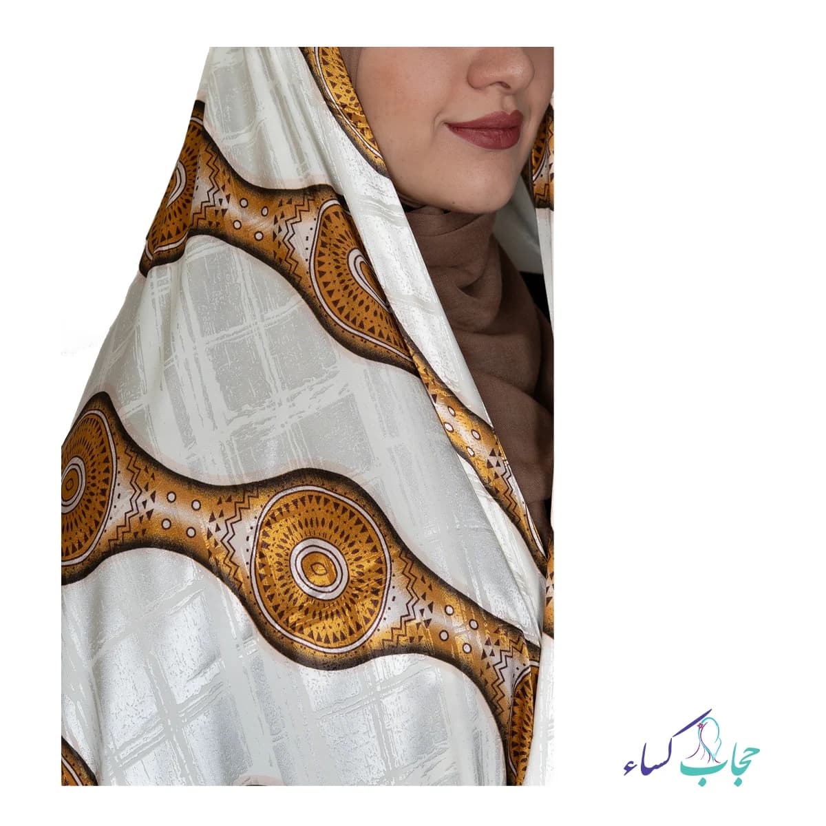 چادر رنگی ژاکارد مدل بنفشه — تصویر ۲