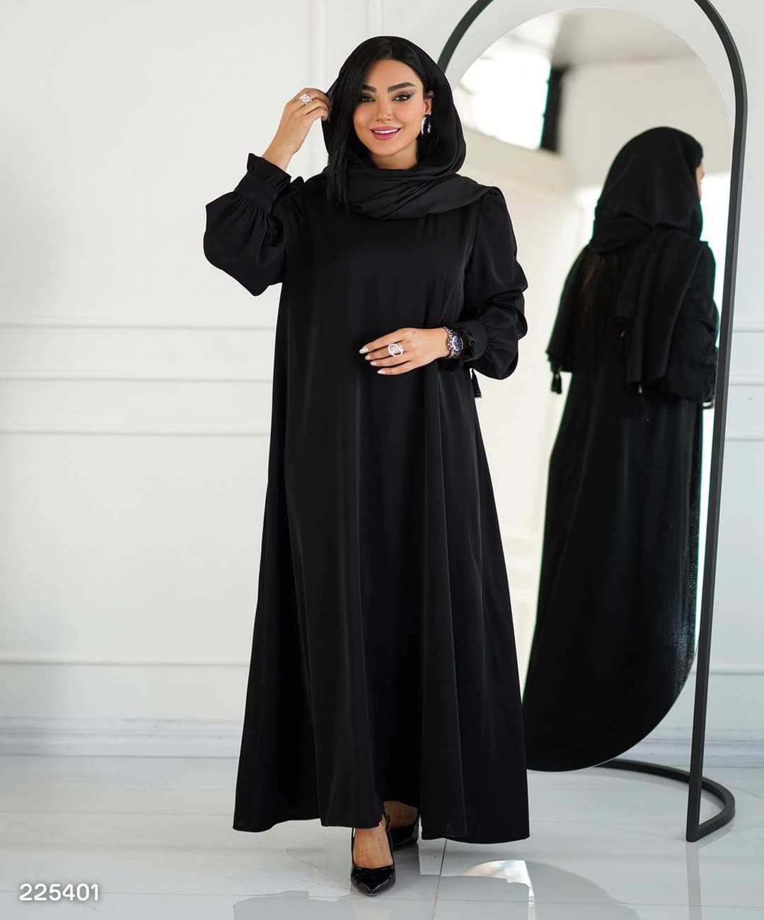 عبا کرپ الیزه زیپ دار یقه گرد مدل رایسان |کد:6020 — تصویر ۲