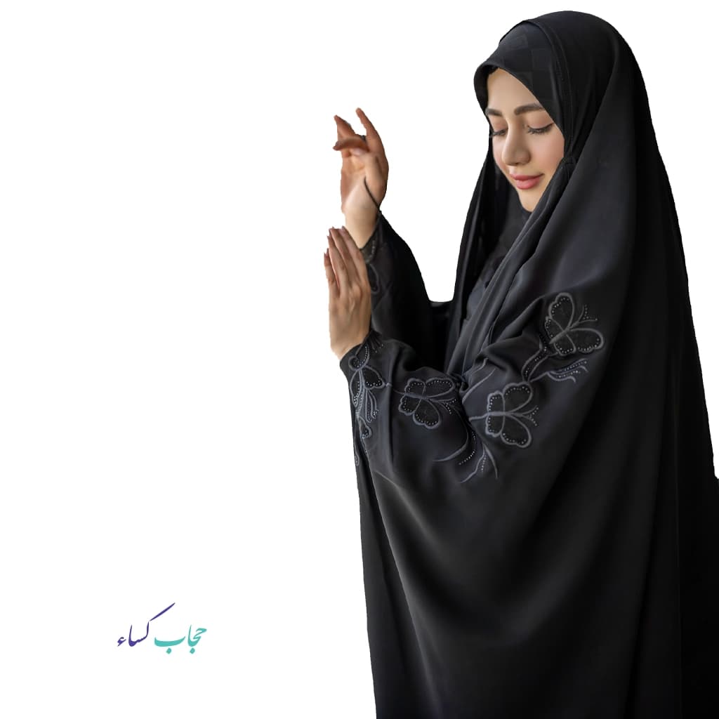 چادر عبا گلدوزی کرپ کره — تصویر ۴