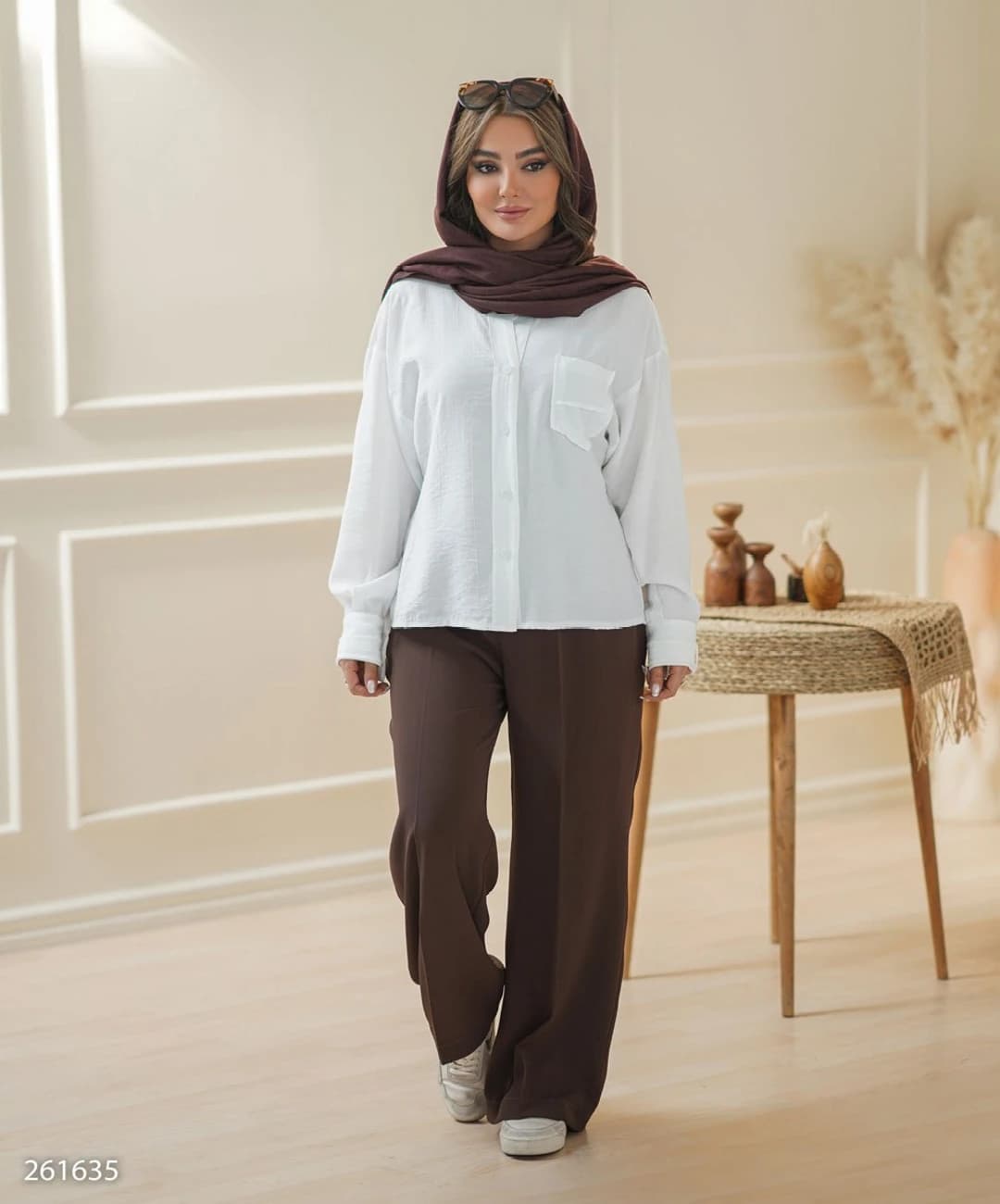 شومیز پری جیب روی سینه یقه هفت مدل مهنین |کد:7081 — تصویر ۴
