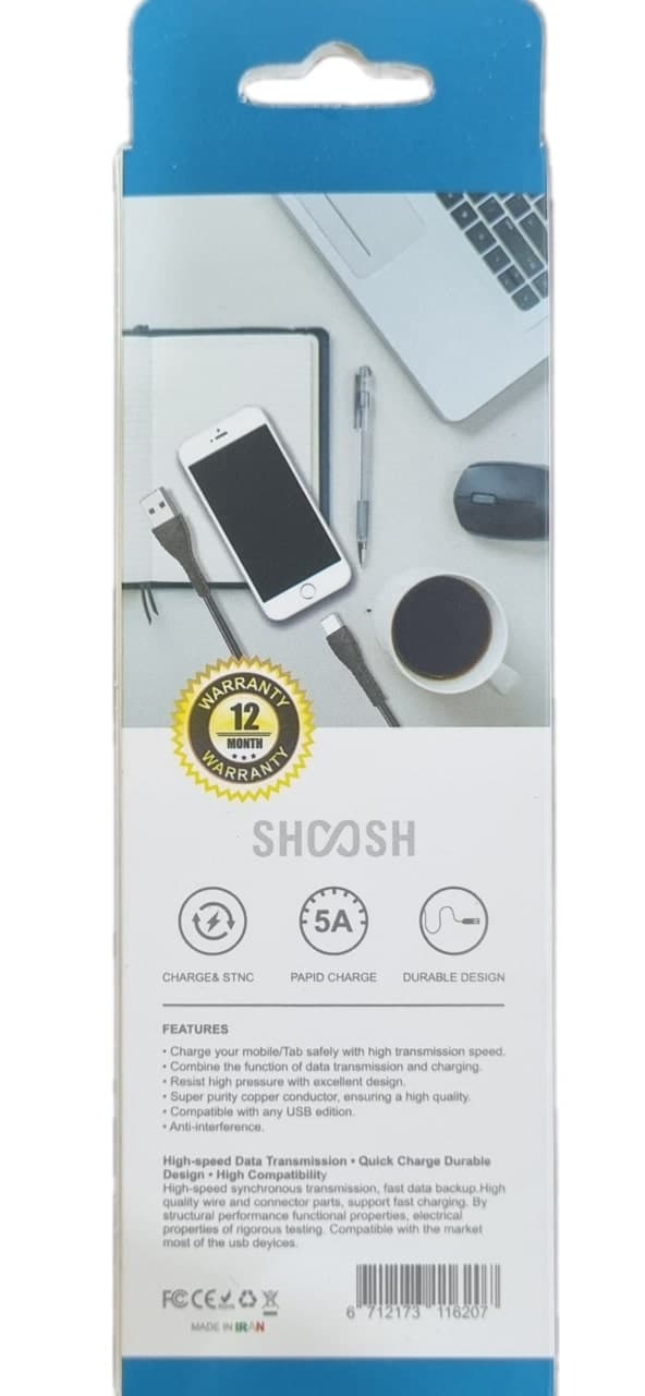 کابل تبدیل USB به Type-C شوش SHOOSH SH207C — تصویر ۳