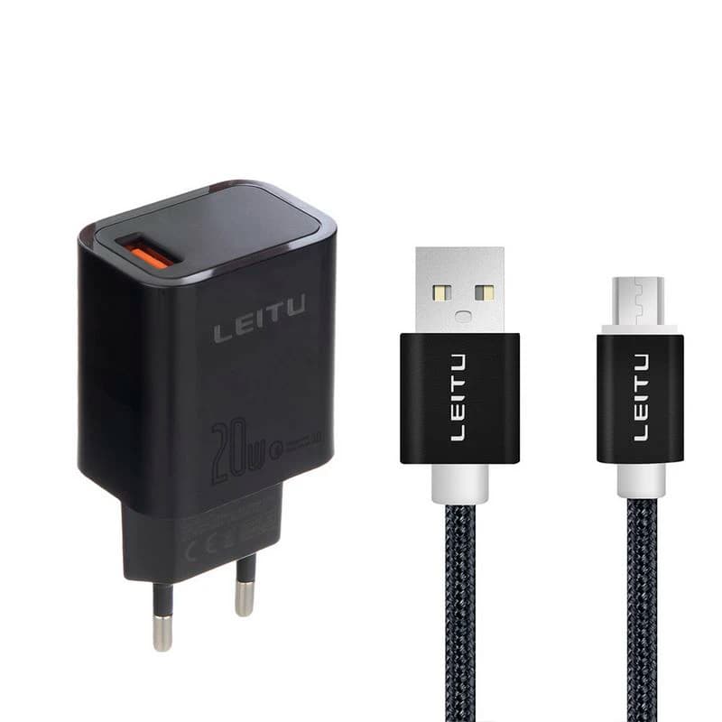 شارژر دیواری موبایل لیتو Leitu LH-12 با کابل Micro USB