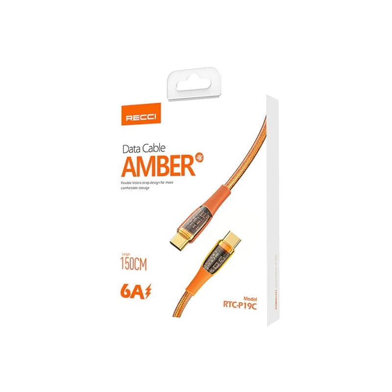 کابل سوپر فست شارژ تایپ سی 100 وات 1.5 متری Recci مدل RTC-P19CC — تصویر ۲