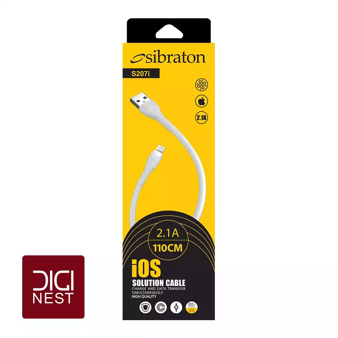 کابل تبدیل USB به لایتنینگ سیبراتون مدل S207i طول 1.1 متر
