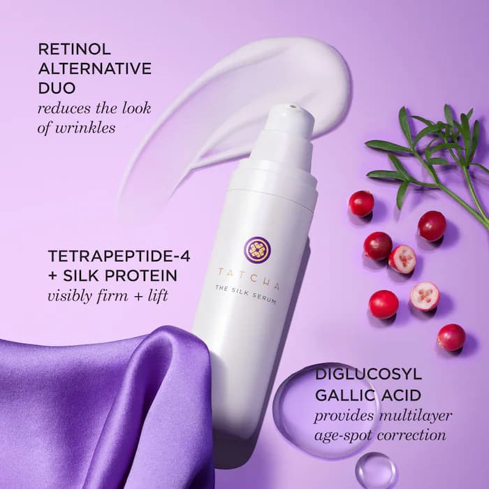 سرم جایگزین رتینول صاف کننده چین و چروک سیلک تاچا Tatcha The Silk Serum Wrinkle-Smoothing Retinol Alternative — تصویر ۴