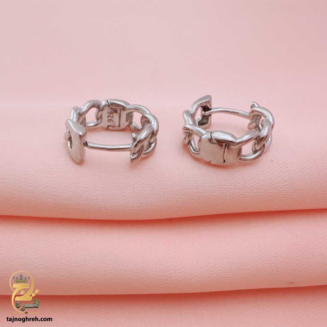 گوشواره نقره زنانه حلقه ای کارتیه مدل ESW E81 — تصویر ۳