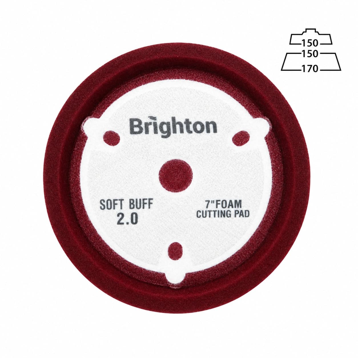 پد پولیش زبر روتاری زرشکی 150 میلی متری برایتون مدل Brighton Professional Heavy Cut Polishing Pad 150mm