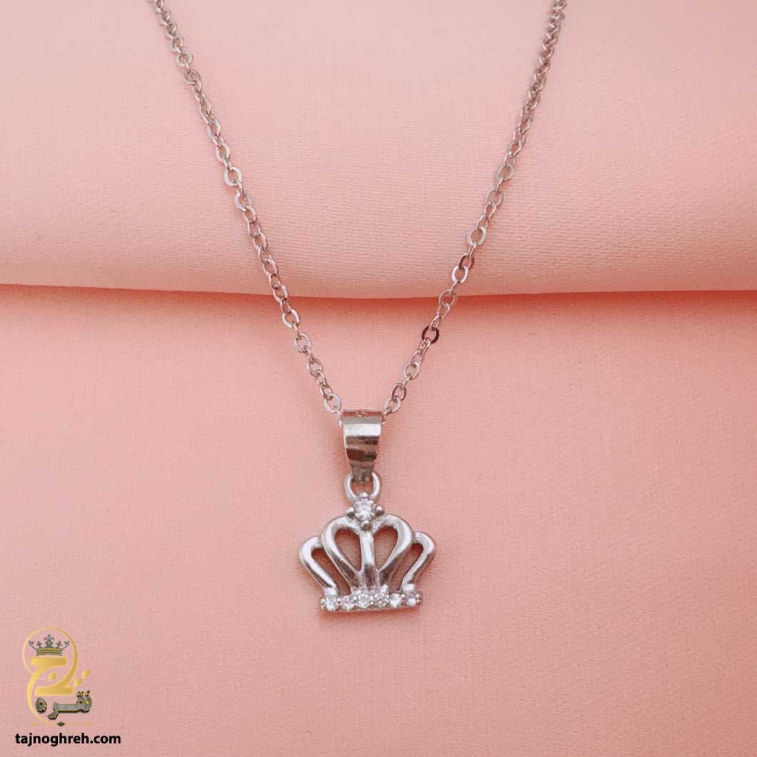 گردنبند نقره زنانه ظریف طرح تاج مدل ZSW Z48 — تصویر ۳