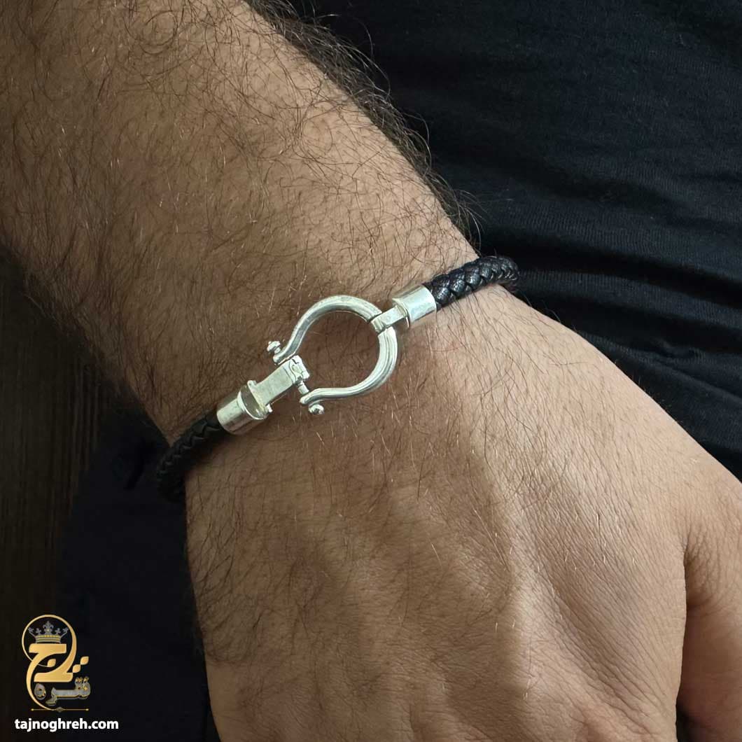 دستبند امگا نقره مردانه اورجینال مدل BSM B89 — تصویر ۲