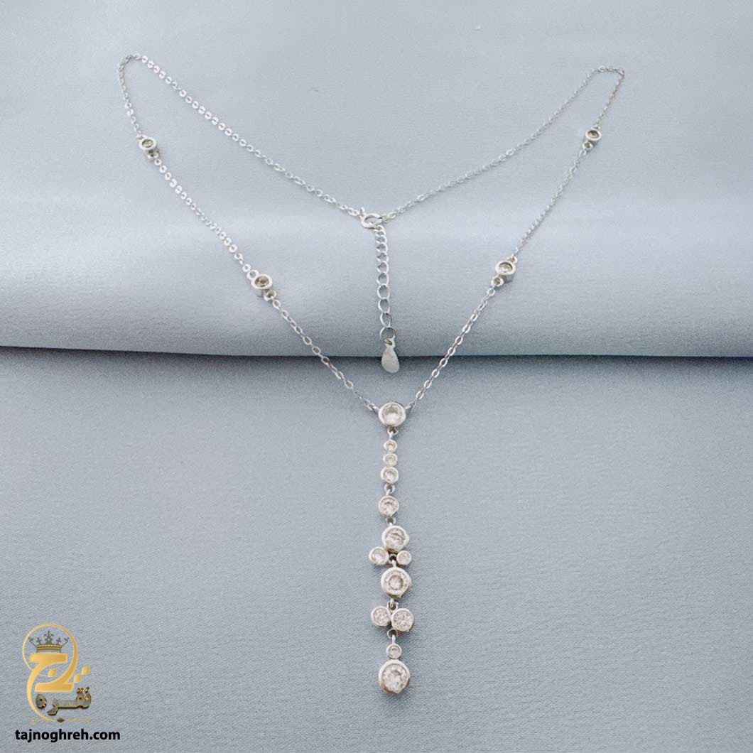 گردنبند نقره زنانه شیک طرح جواهری مدل ZSW Z46 — تصویر ۳