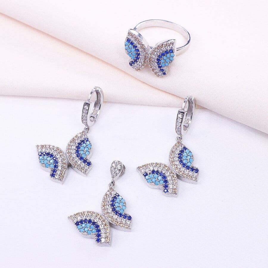 نیم ست نقره میکرو رنگی کد 16072