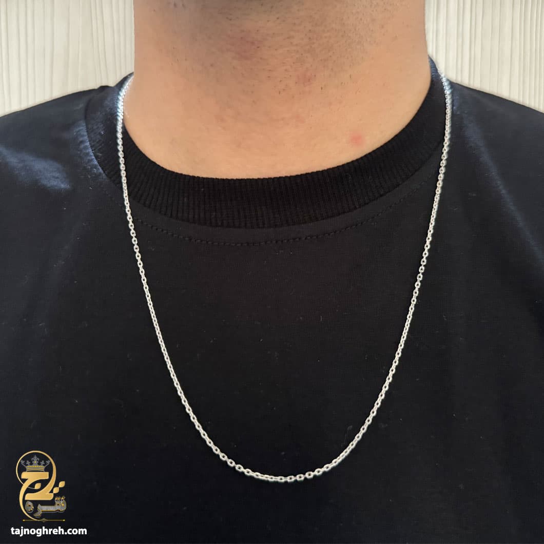 زنجیر نقره مردانه ظریف فلامینگو مدل NSM N36 — تصویر ۲