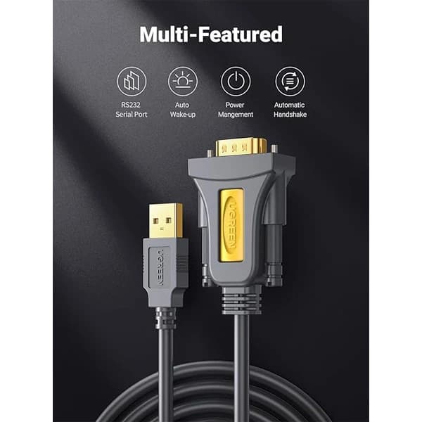 کابل USB.2 به DB9-RS232 یوگرین مدل CR104-20210 طول 1 متر کد B21341 — تصویر ۲
