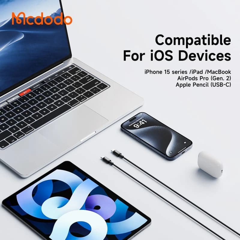 کابل Type-C به Type-C مک دودو Mcdodo CA-277 طول 1.2 متر توان 60 وات — تصویر ۲